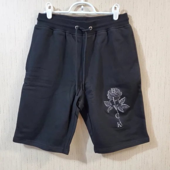 BLVCK Paris Men's Shorts Small Rose Eternelle Black Unisex Pockets Knit NEW - Picture 3 of 8